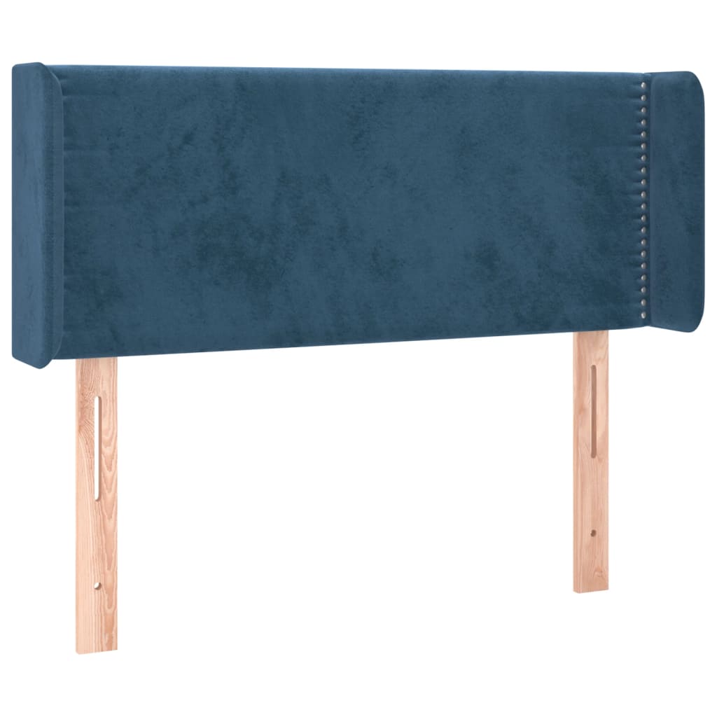 Testiera ad Orecchio Blu Scuro 93x16x78/88 cm in Velluto