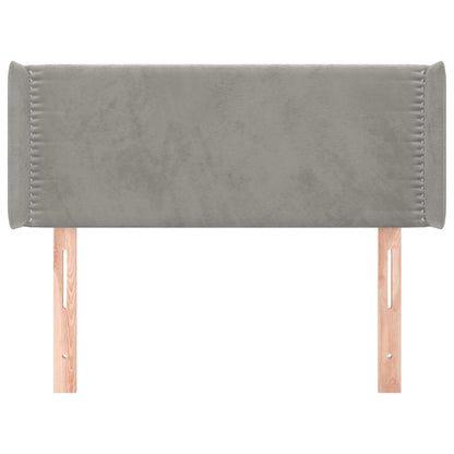 Testiera ad Orecchio Grigio Chiaro 103x16x78/88 cm in Velluto