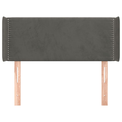 Testiera ad Orecchio Grigio Scuro 103x16x78/88 cm in Velluto
