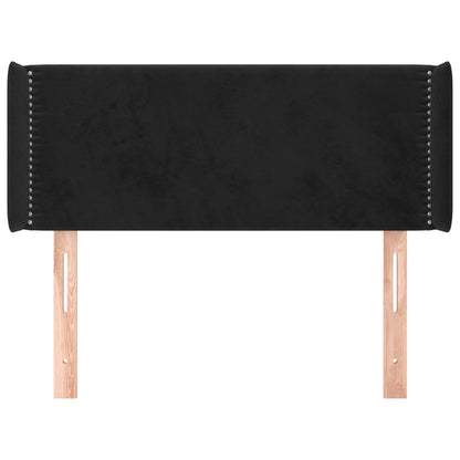 Testiera ad Orecchio Nera 103x16x78/88 cm in Velluto