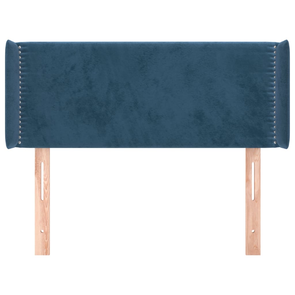 Testiera ad Orecchio Blu Scuro 103x16x78/88 cm in Velluto