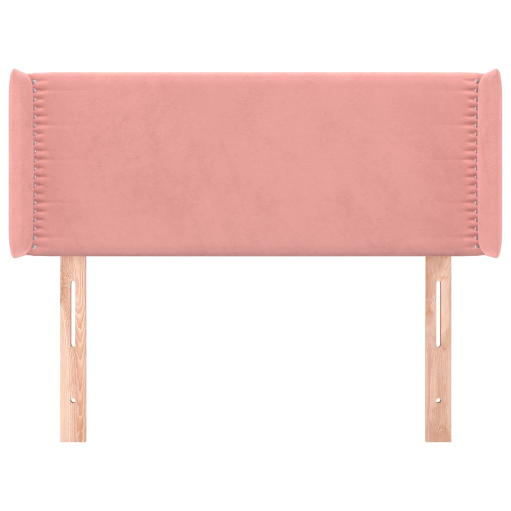 Testiera ad Orecchio Rosa 103x16x78/88 cm in Velluto