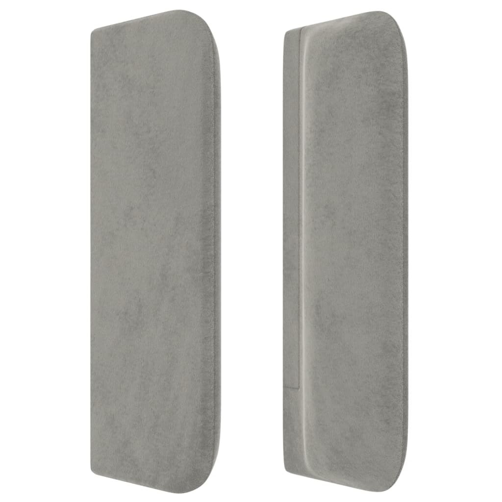 Testiera ad Orecchio Grigio Chiaro 147x16x78/88 cm in Velluto