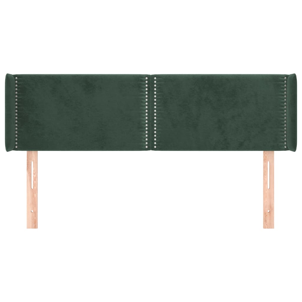 Testiera ad Orecchio Verde Scuro 147x16x78/88 cm in Velluto
