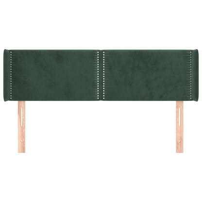 Testiera ad Orecchio Verde Scuro 147x16x78/88 cm in Velluto
