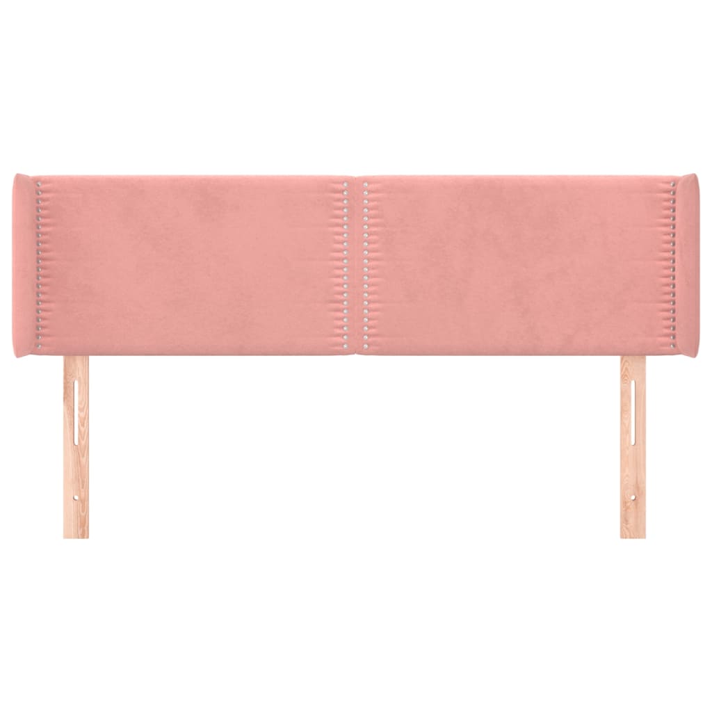 Testiera ad Orecchio Rosa 147x16x78/88 cm in Velluto
