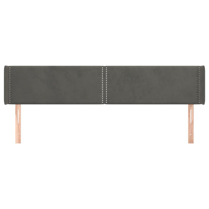 Testiera ad Orecchio Grigio Scuro 163x16x78/88 cm in Velluto