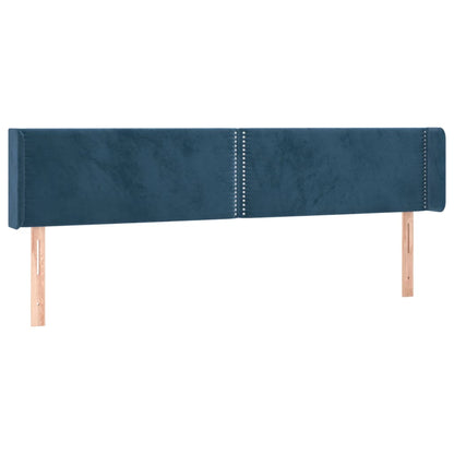 Testiera ad Orecchio Blu Scuro 163x16x78/88 cm in Velluto