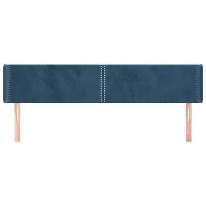 Testiera ad Orecchio Blu Scuro 163x16x78/88 cm in Velluto