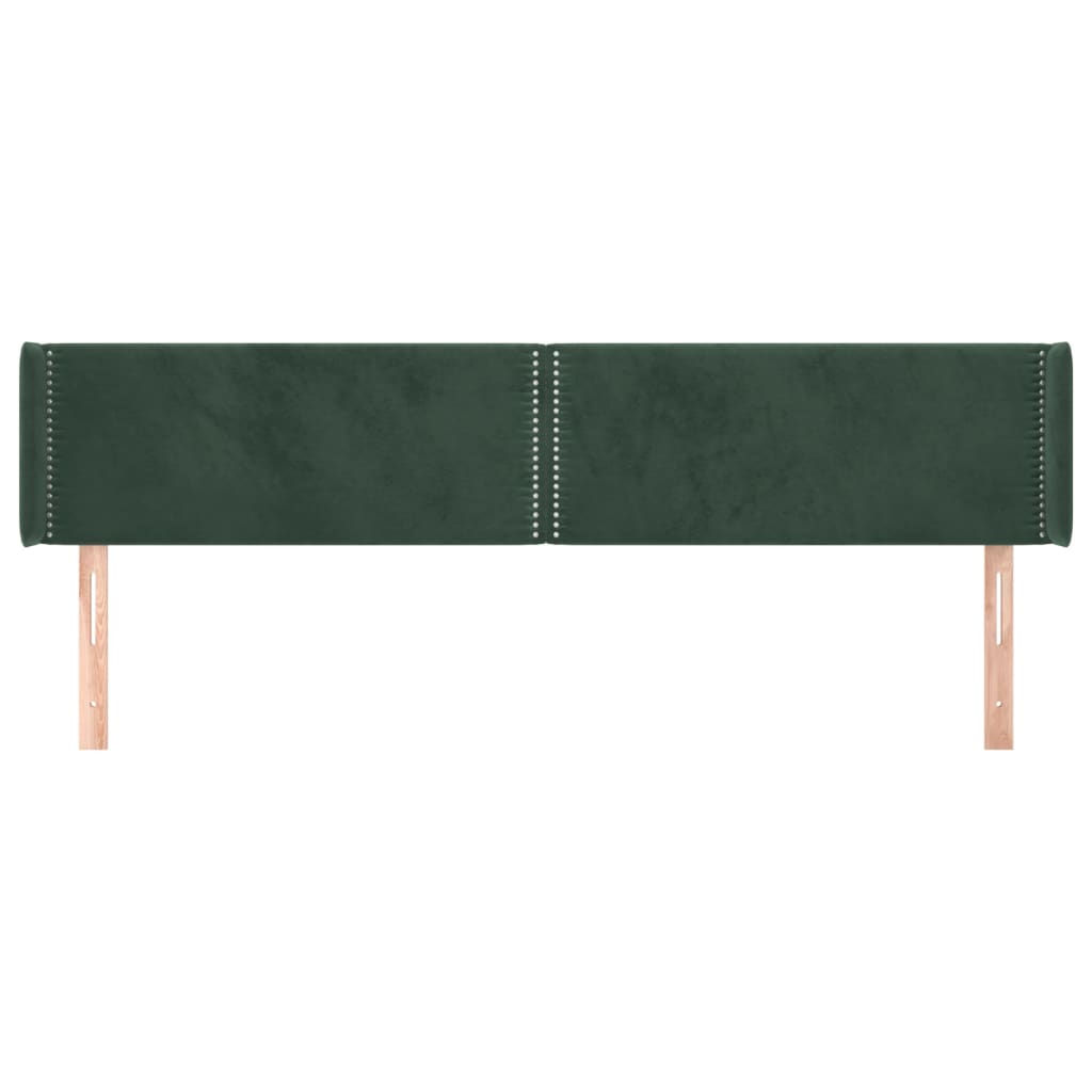 Testiera ad Orecchio Verde Scuro 183x16x78/88 cm in Velluto