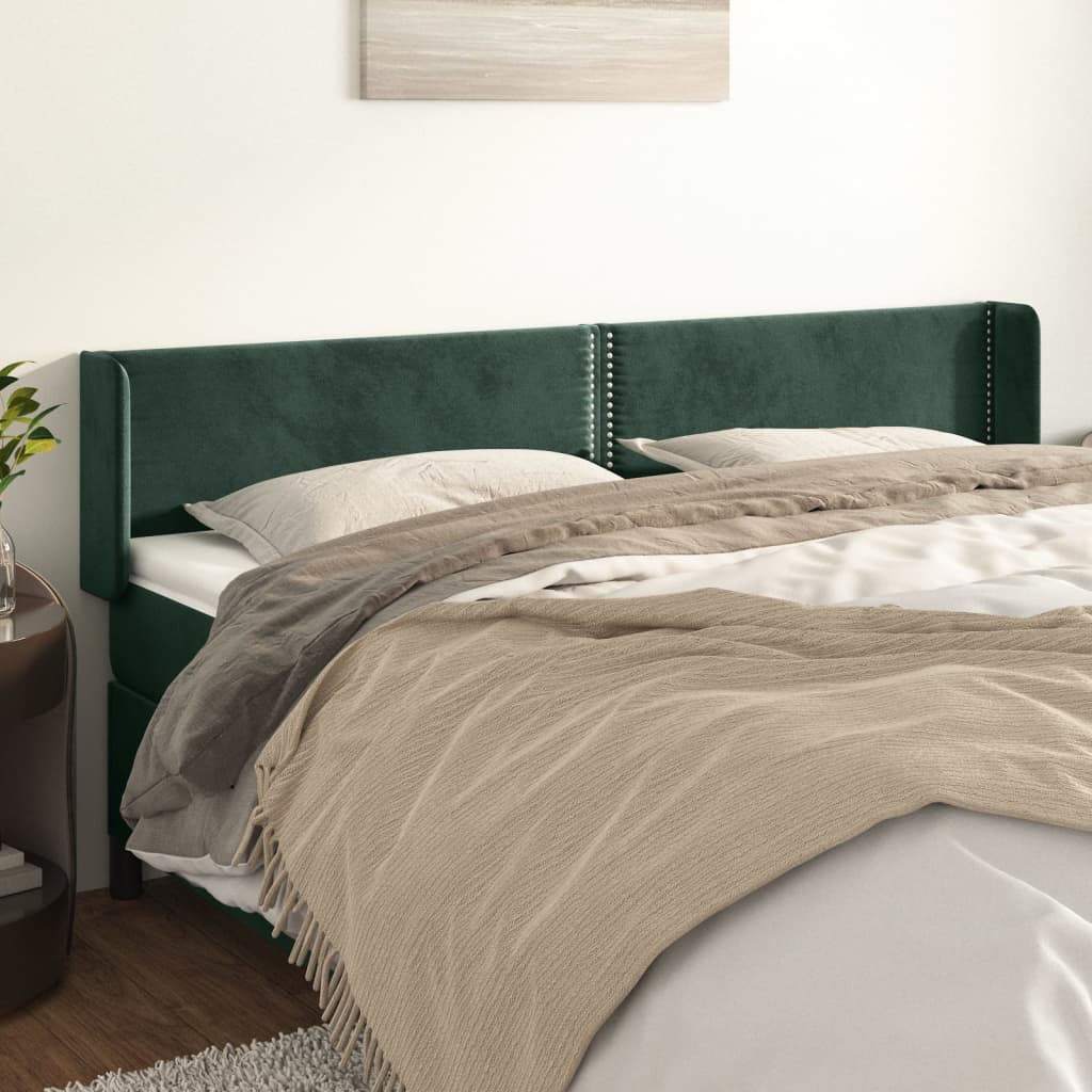 Testiera ad Orecchio Verde Scuro 183x16x78/88 cm in Velluto