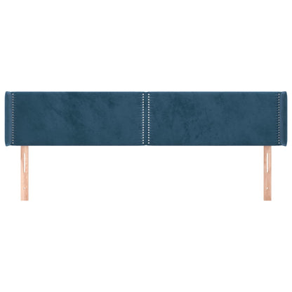 Testiera ad Orecchio Blu Scuro 183x16x78/88 cm in Velluto