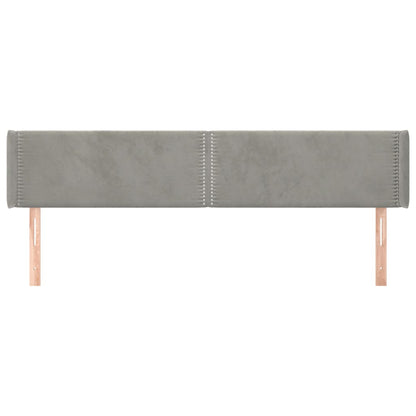 Testiera ad Orecchio Grigio Chiaro 203x16x78/88 cm in Velluto
