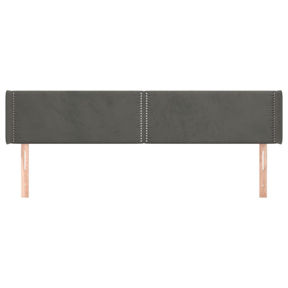 Testiera ad Orecchio Grigio Scuro 203x16x78/88 cm in Velluto