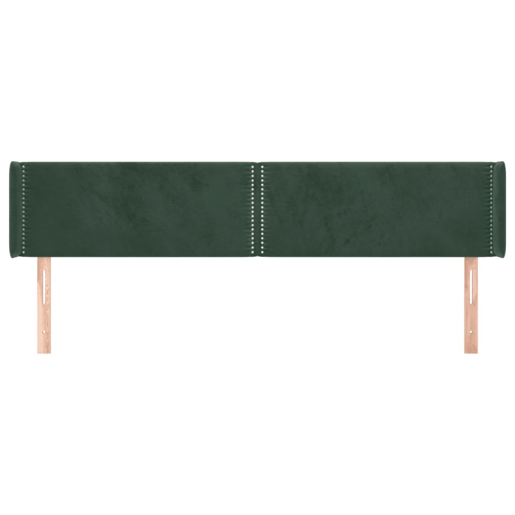 Testiera ad Orecchio Verde Scuro 203x16x78/88 cm in Velluto