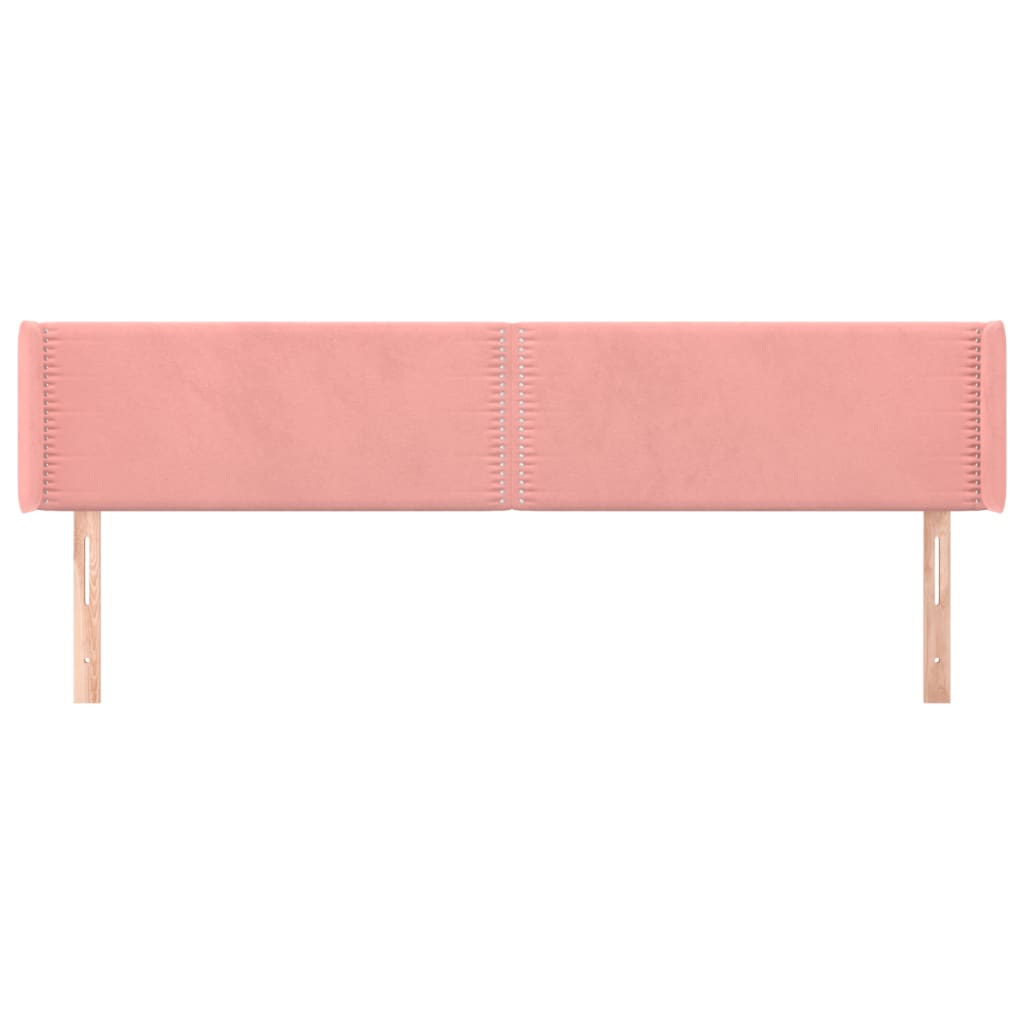 Testiera ad Orecchio Rosa 203x16x78/88 cm in Velluto