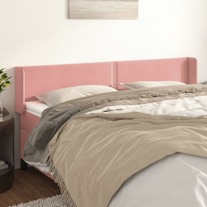 Testiera ad Orecchio Rosa 203x16x78/88 cm in Velluto
