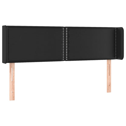 Testiera ad Orecchio Nera 147x16x78/88 cm in Similpelle