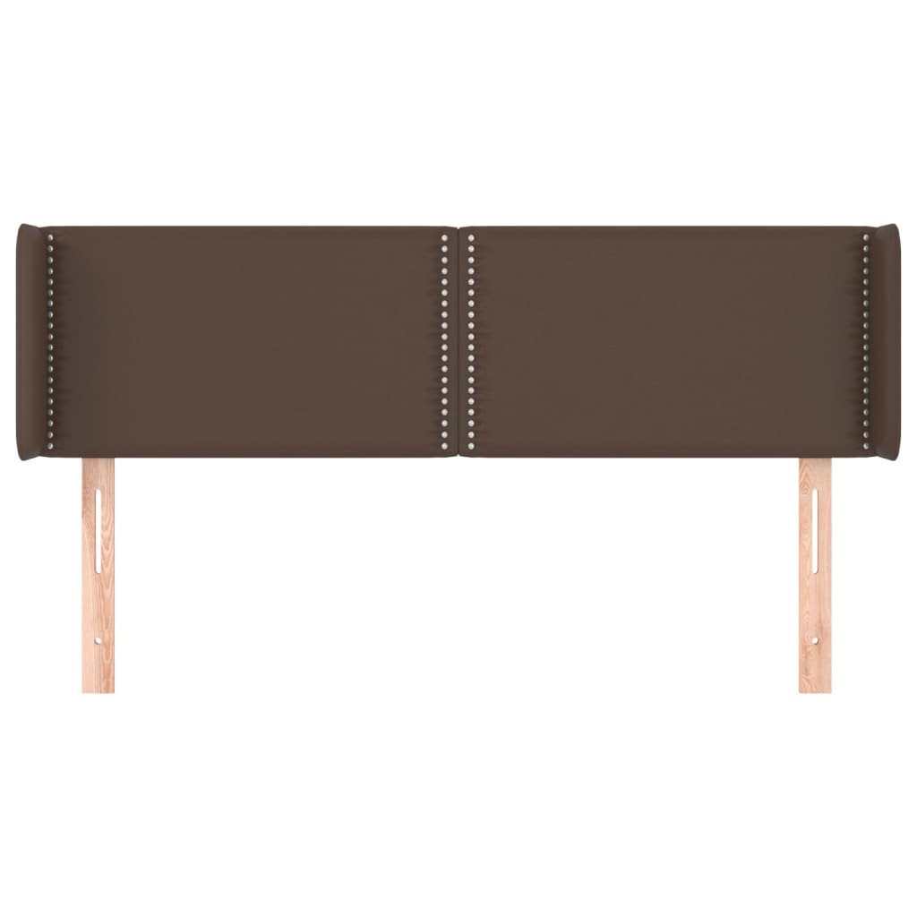Testiera ad Orecchio Marrone 147x16x78/88 cm in Similpelle