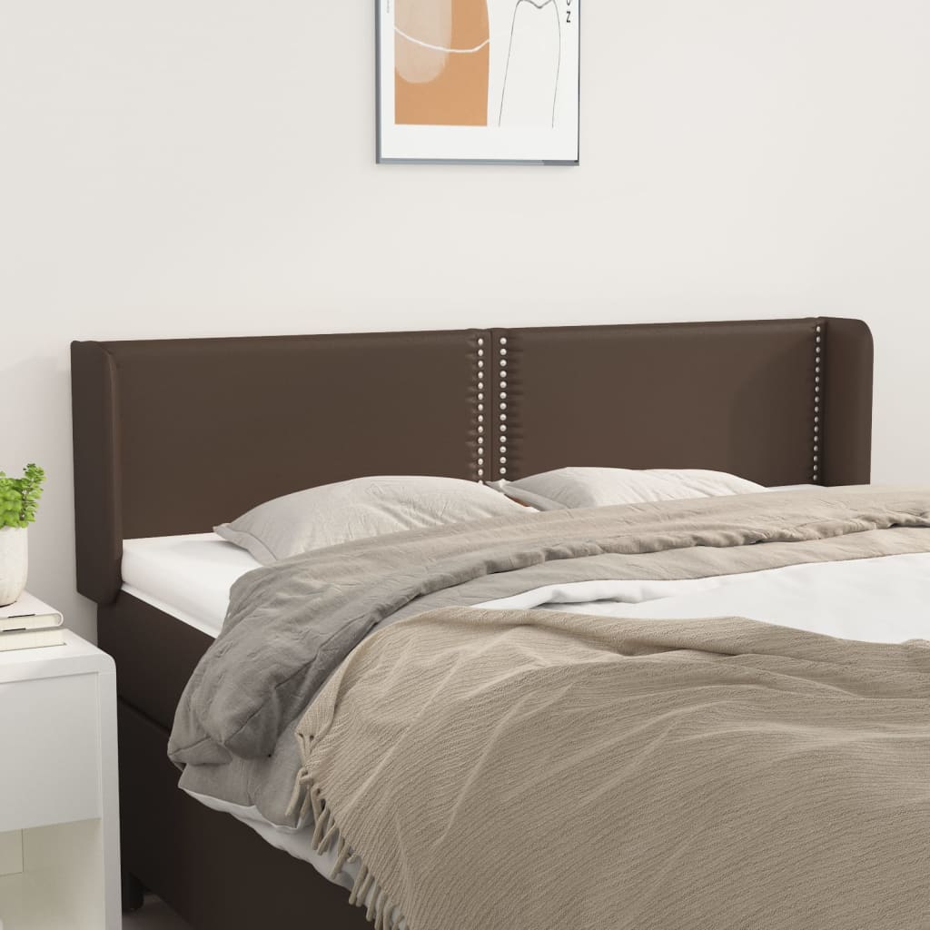 Testiera ad Orecchio Marrone 147x16x78/88 cm in Similpelle