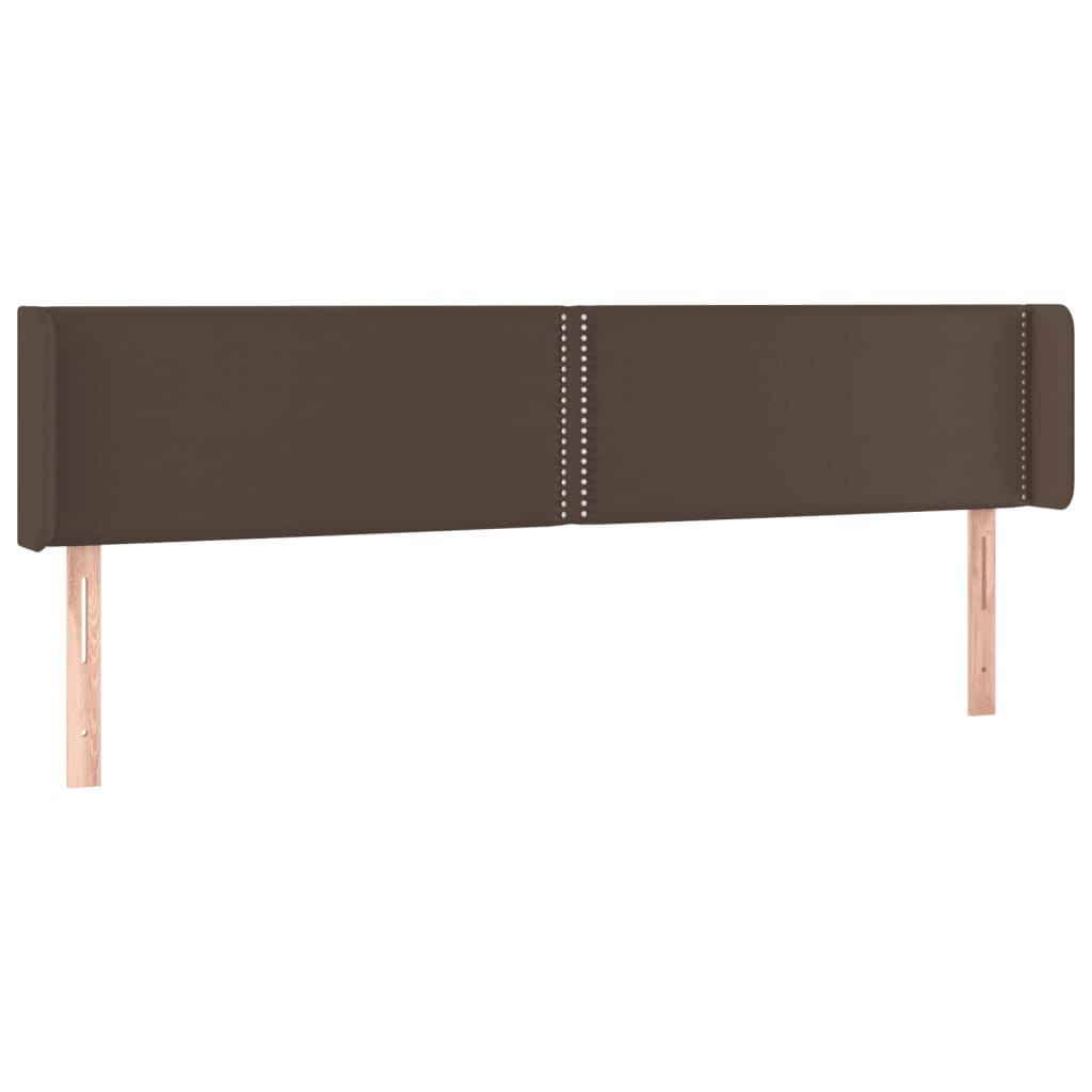 Testiera ad Orecchio Marrone 183x16x78/88 cm in Similpelle