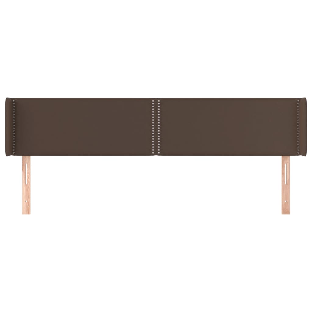 Testiera ad Orecchio Marrone 183x16x78/88 cm in Similpelle