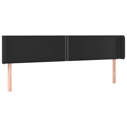Testiera ad Orecchio Nera 203x16x78/88 cm in Similpelle