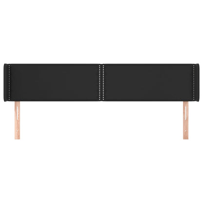 Testiera ad Orecchio Nera 203x16x78/88 cm in Similpelle