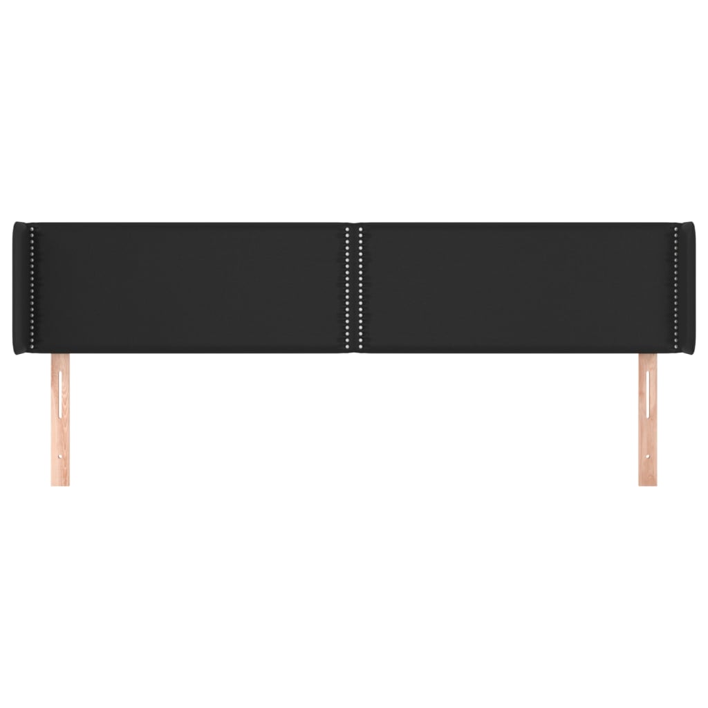 Testiera ad Orecchio Nera 203x16x78/88 cm in Similpelle