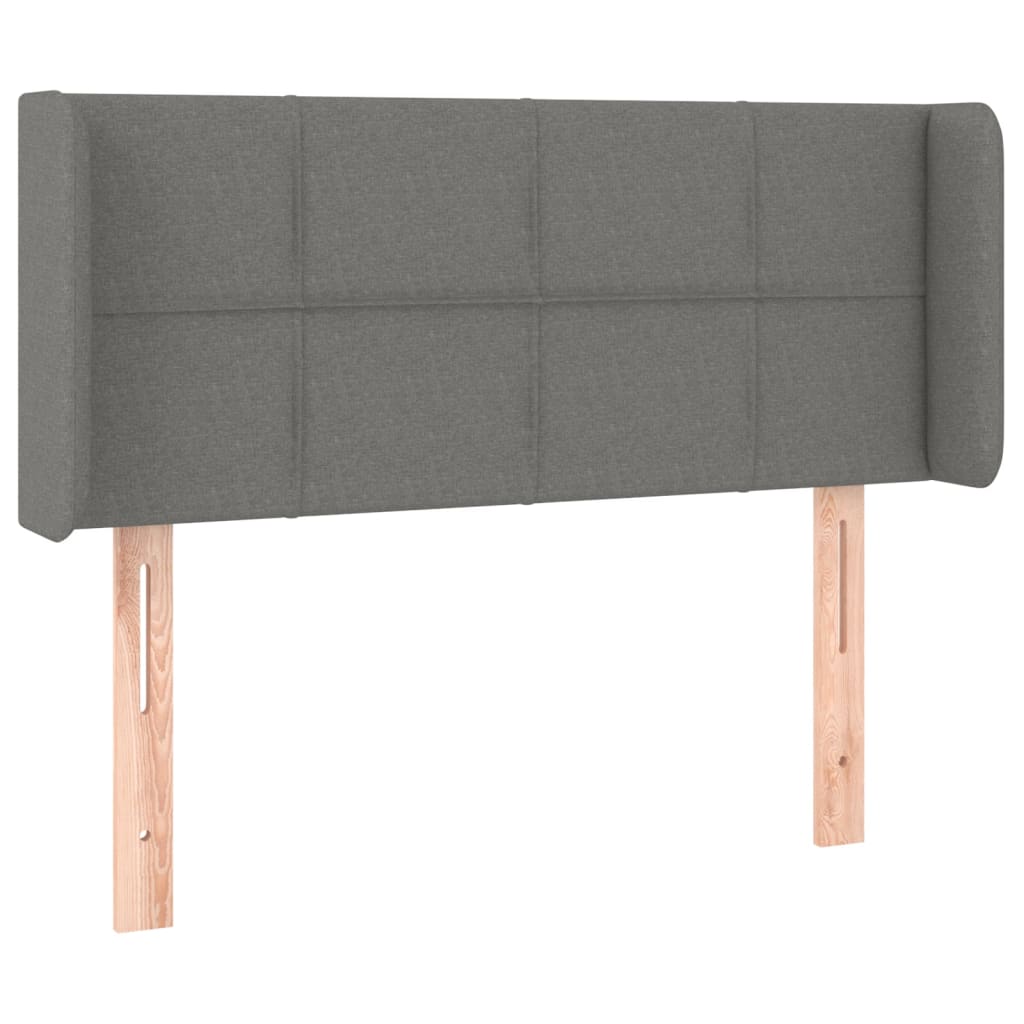 Testiera ad Orecchio Grigio Scuro 83x16x78/88 cm in Tessuto