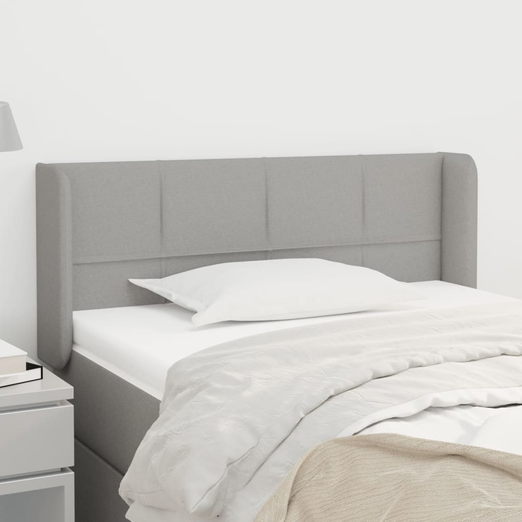 Testiera ad Orecchio Grigio Chiaro 93x16x78/88 cm in Tessuto