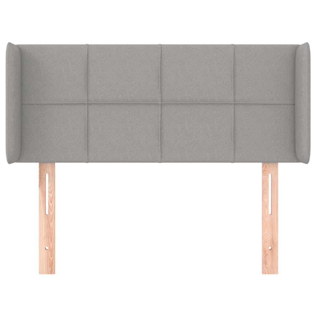 Testiera ad Orecchio Grigio Chiaro 103x16x78/88 cm in Tessuto