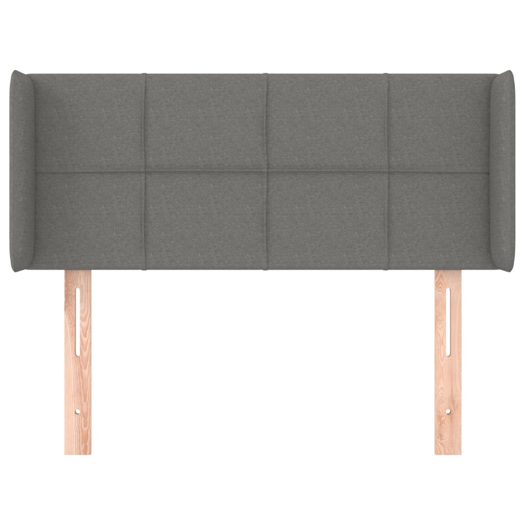 Testiera ad Orecchio Grigio Scuro 103x16x78/88 cm in Tessuto