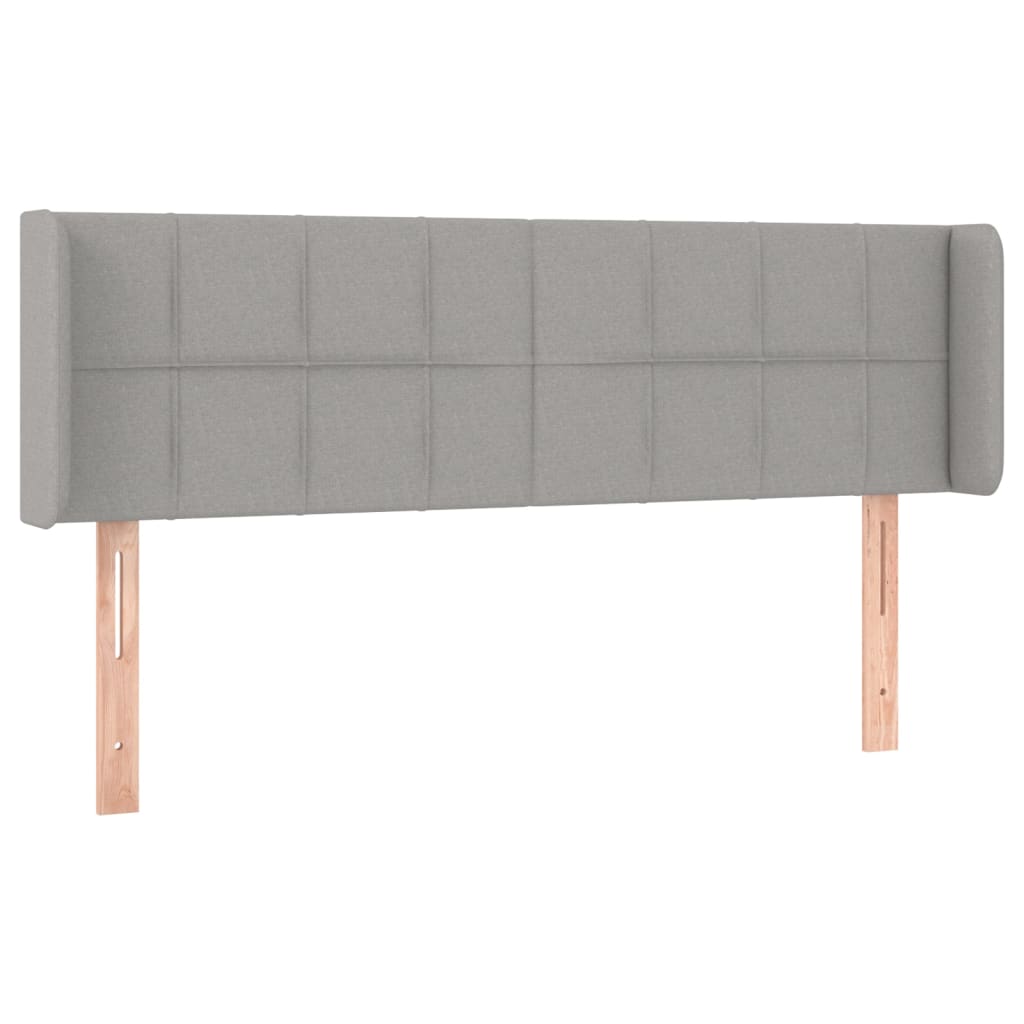 Testiera ad Orecchio Grigio Chiaro 147x16x78/88 cm in Tessuto