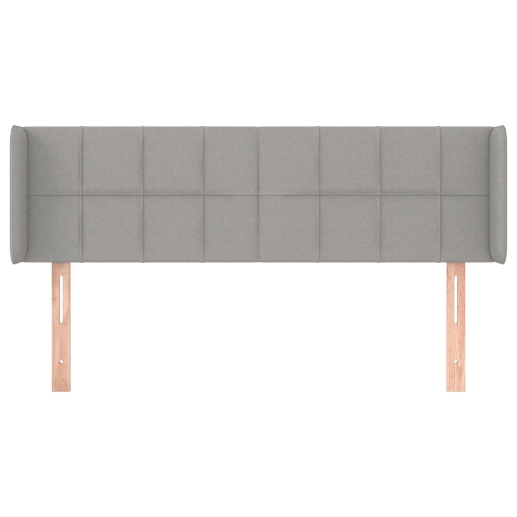 Testiera ad Orecchio Grigio Chiaro 147x16x78/88 cm in Tessuto