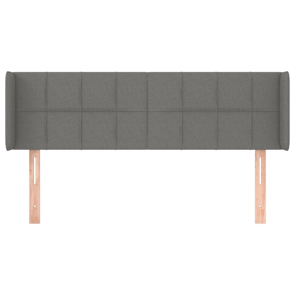 Testiera ad Orecchio Grigio Scuro 147x16x78/88 cm in Tessuto