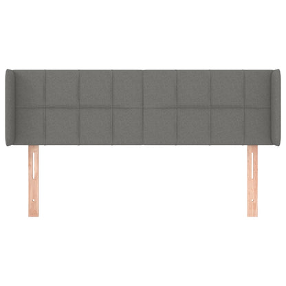 Testiera ad Orecchio Grigio Scuro 147x16x78/88 cm in Tessuto
