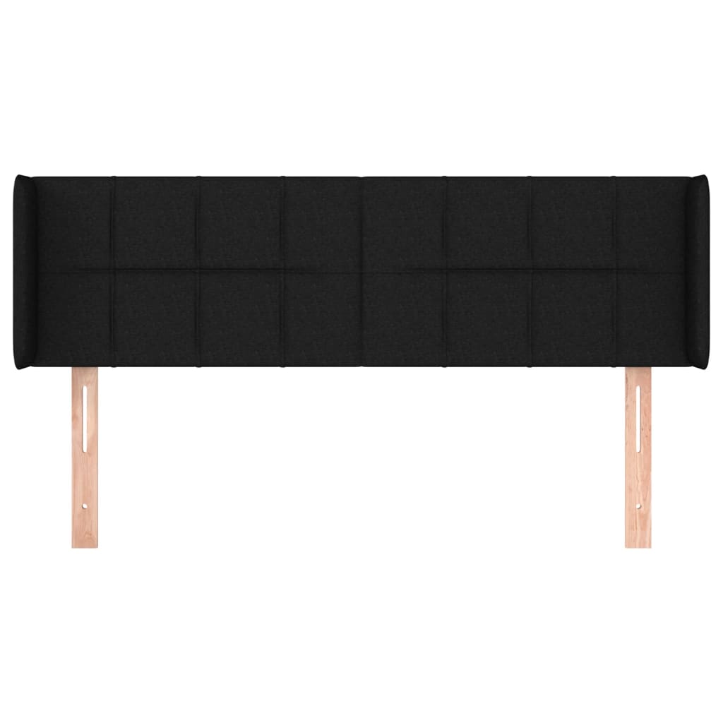 Testiera ad Orecchio Nera 147x16x78/88 cm in Tessuto