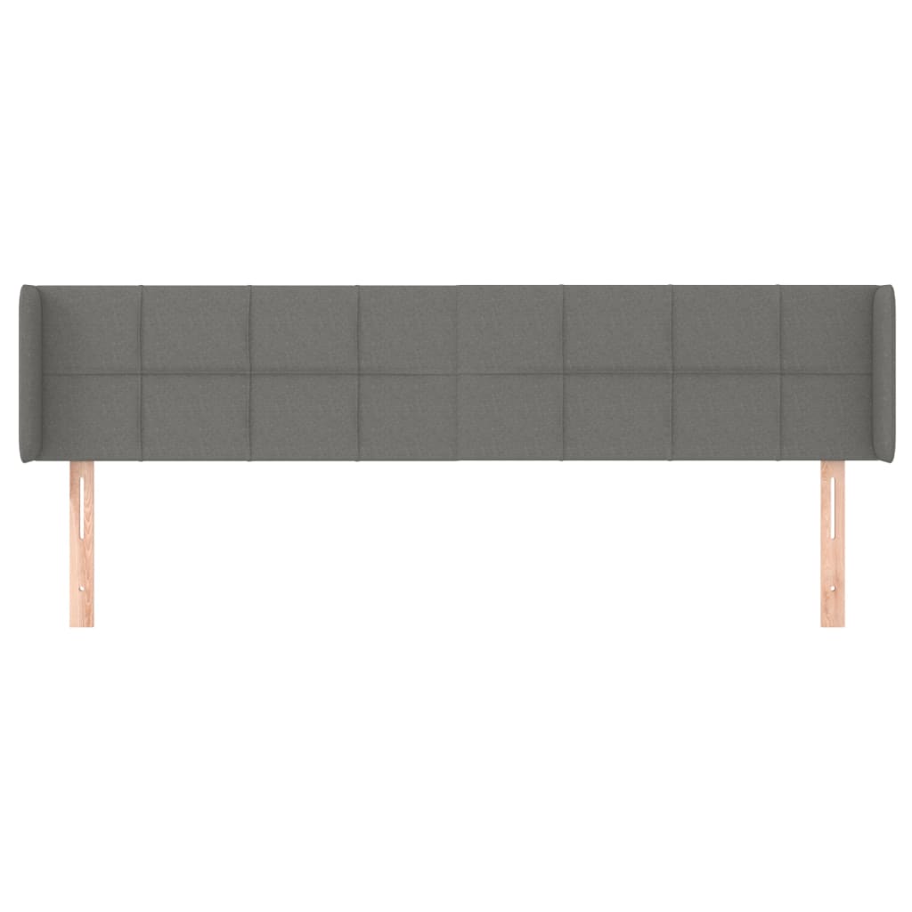 Testiera ad Orecchio Grigio Scuro 163x16x78/88 cm in Tessuto