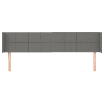 Testiera ad Orecchio Grigio Scuro 163x16x78/88 cm in Tessuto