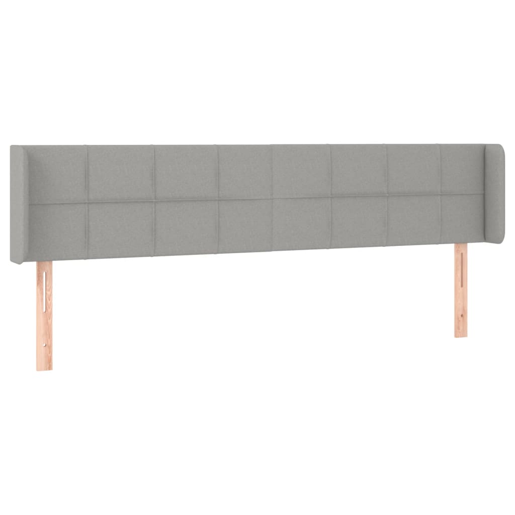 Testiera ad Orecchio Grigio Chiaro 183x16x78/88 cm in Tessuto