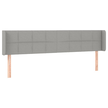 Testiera ad Orecchio Grigio Chiaro 183x16x78/88 cm in Tessuto