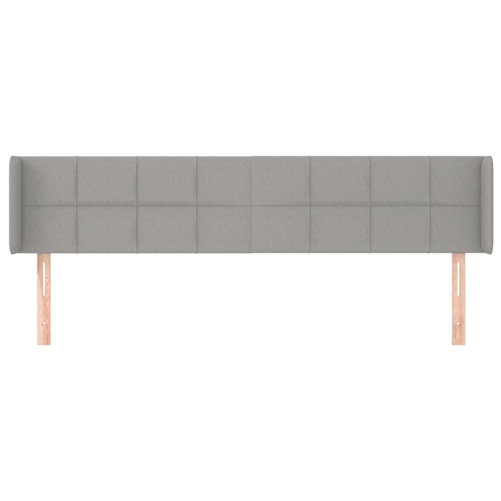 Testiera ad Orecchio Grigio Chiaro 183x16x78/88 cm in Tessuto