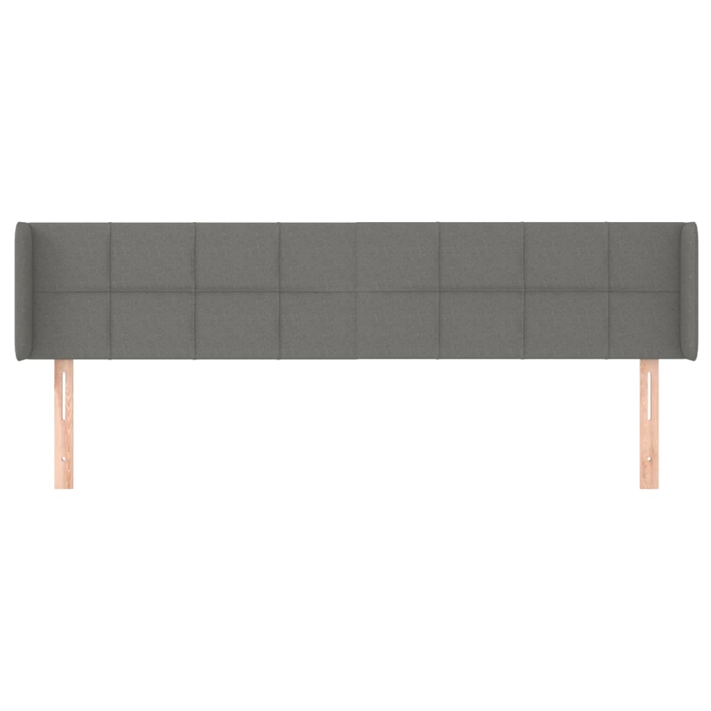 Testiera ad Orecchio Grigio Scuro 183x16x78/88 cm in Tessuto