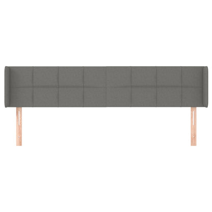 Testiera ad Orecchio Grigio Scuro 183x16x78/88 cm in Tessuto