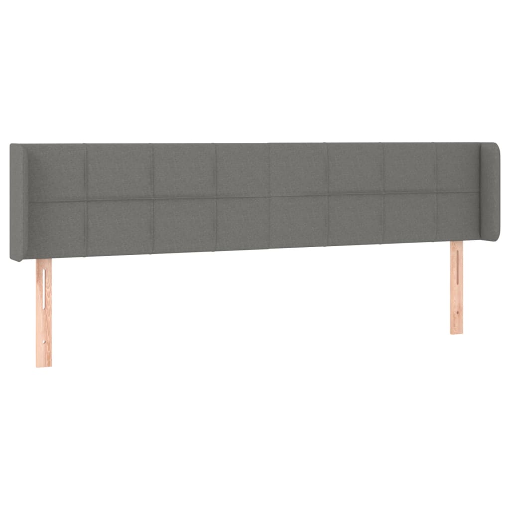 Testiera ad Orecchio Grigio Scuro 203x16x78/88 cm in Tessuto