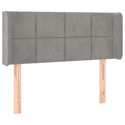 Testiera ad Orecchio Grigio Chiaro 83x16x78/88 cm in Velluto