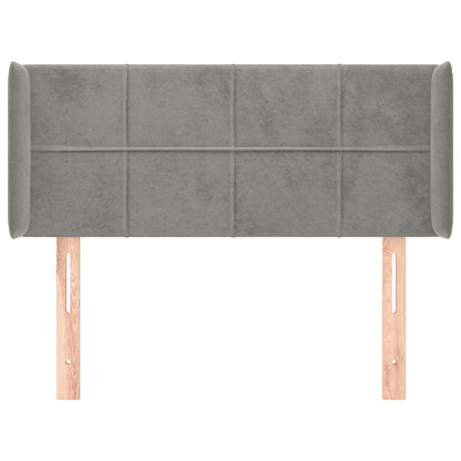 Testiera ad Orecchio Grigio Chiaro 83x16x78/88 cm in Velluto