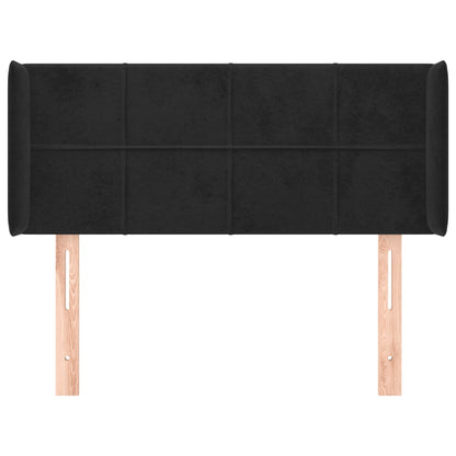 Testiera ad Orecchio Nera 83x16x78/88 cm in Velluto