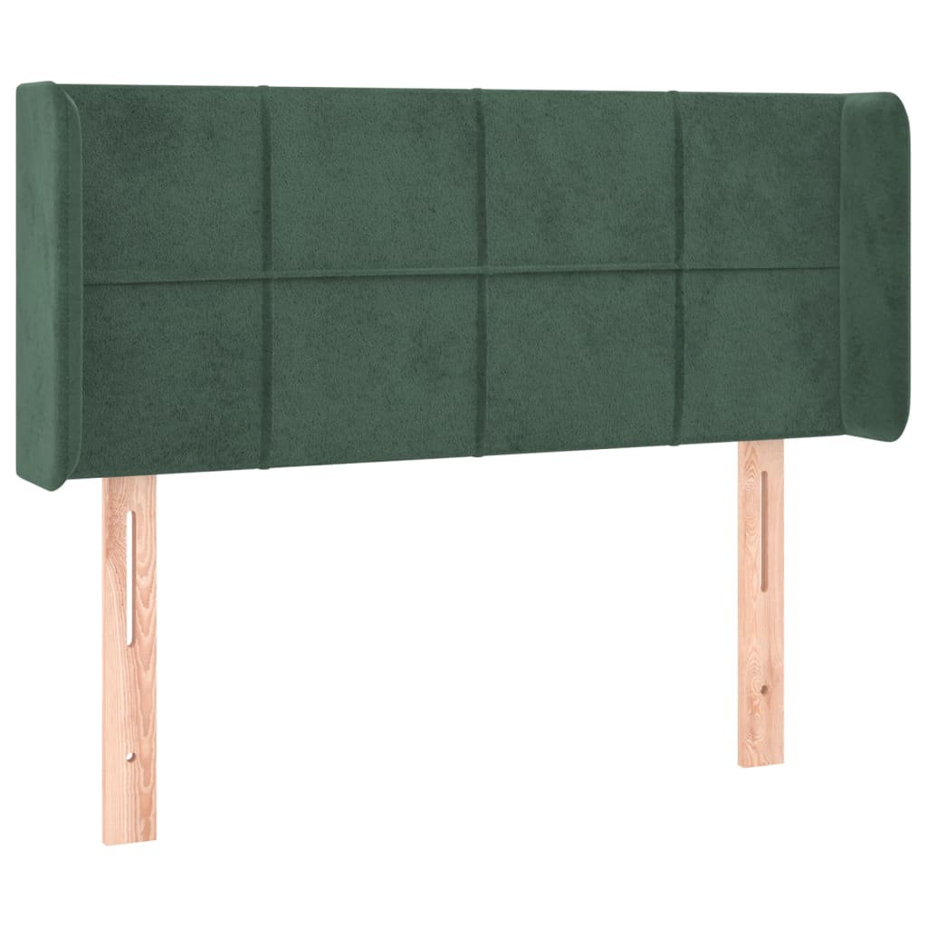 Testiera ad Orecchio Verde Scuro 83x16x78/88 cm in Velluto
